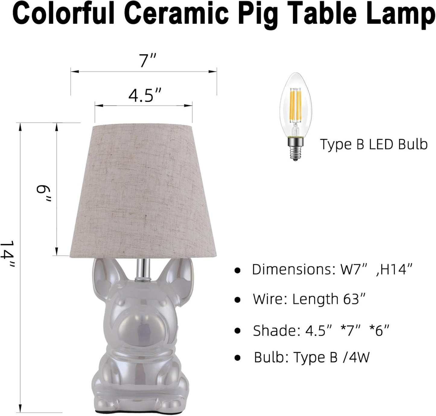 EOEYYOYB Set Of 2 Gold Ceramic Puppy Table Lamp Set with LED Bulb, Gold... NEW