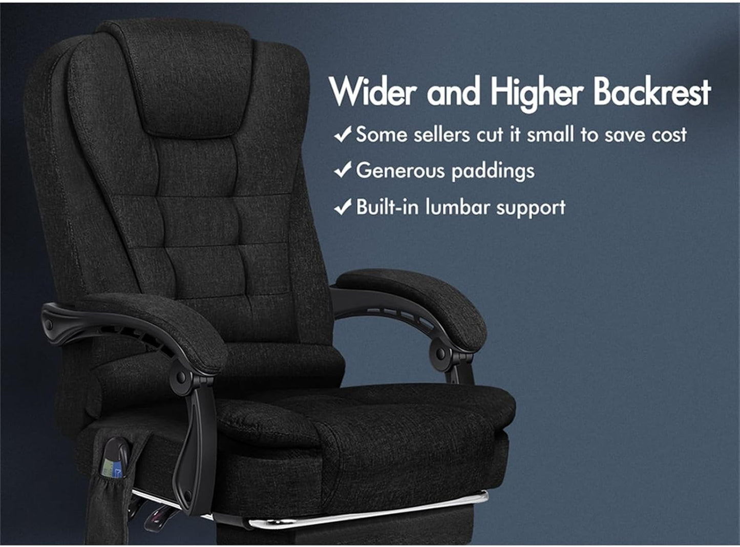 ALFORDSON Executive Office Chair with Massage and Heated Seat, Fabric Green NEW