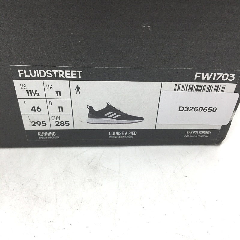 Adidas Fluid Street Black Mesh Running Course Sneaker Shoes Mens Size US11.5 NEW