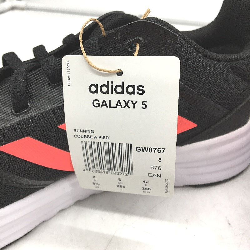 Adidas Galaxy 5 Black & Pink Stripe Running Course Sneakers Mens Size US8.5 NEW