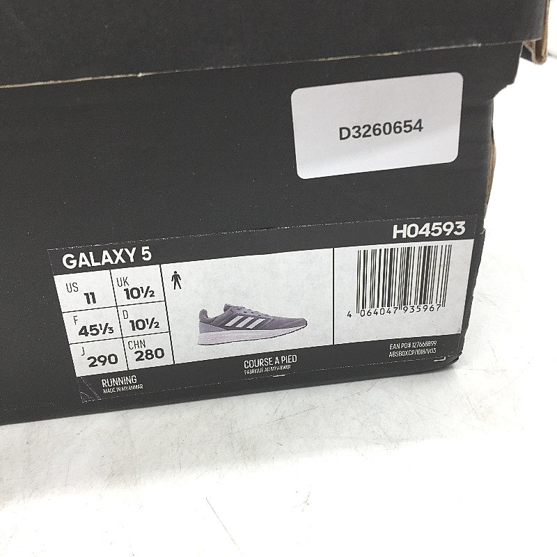 Adidas Galaxy 5 Grey Triple Stripe Running Course Sneakers Mens Size US 11 NEW