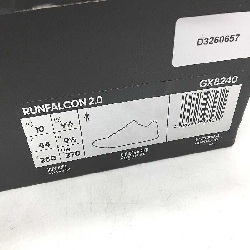 Adidas Runfalcon 2.0 Grey & White Mesh Running Course Sneakers Mens Sze US10 NEW