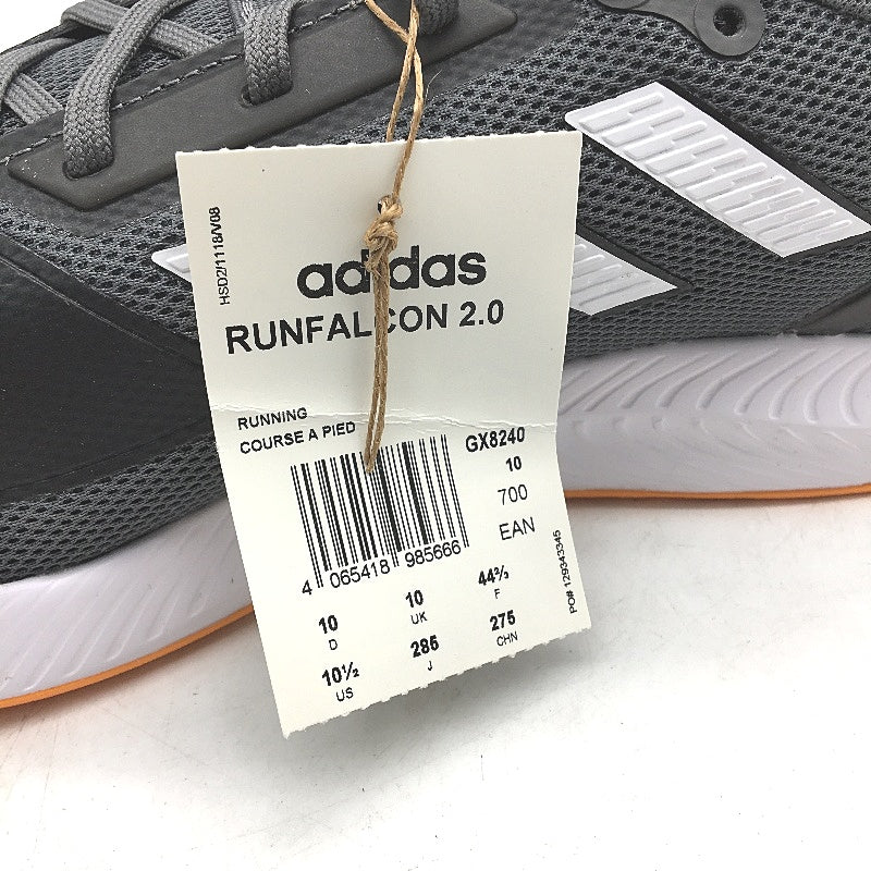 Adidas Runfalcon 2.0 Grey White Stripe Running Course Sneakers Mens US 10.5 NEW
