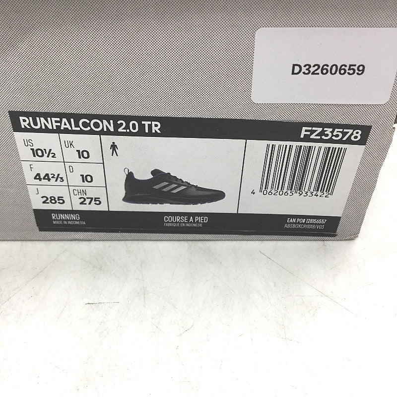 Adidas Runfalcon 2.0 TR Black Silver Running Course Sneakers Mens US 10.5 NEW