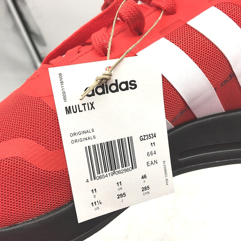 Adidas Originals Multix Vivid Red & White Stripe Sneakers Mens Size US 11.5 NEW