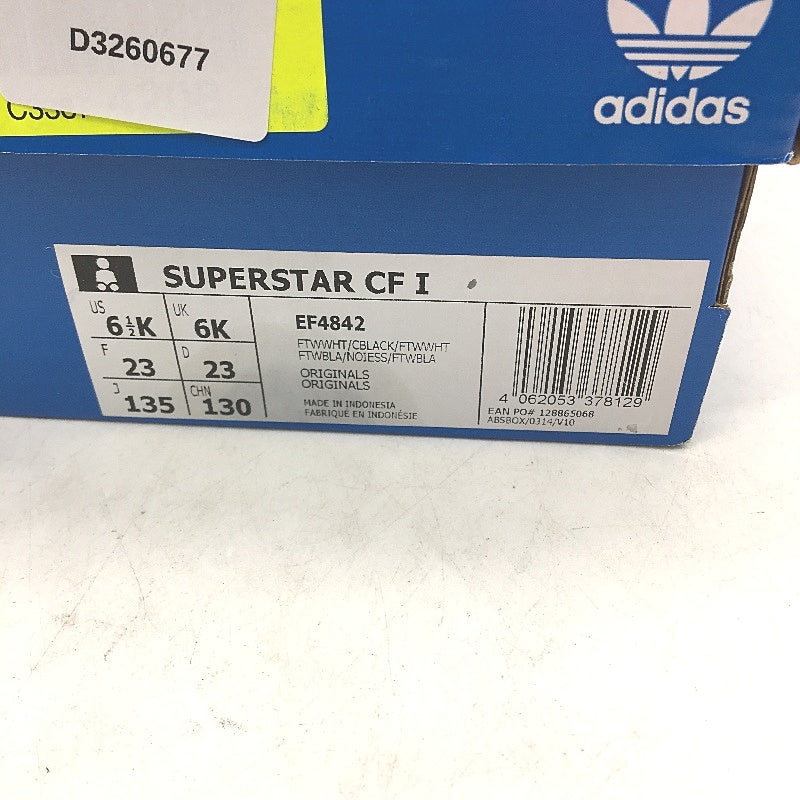 Adidas Superstar CF I White Easy Strap Sneakers TODDLER Size US6.5 13.5cm NEW