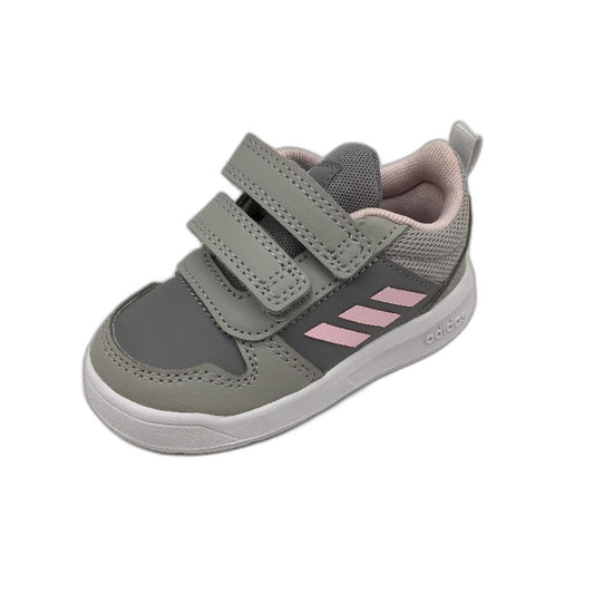 Adidas Tensaur I Grey & Pink Easy Strap Sneakers TODDLER Size US 5 12cm NEW