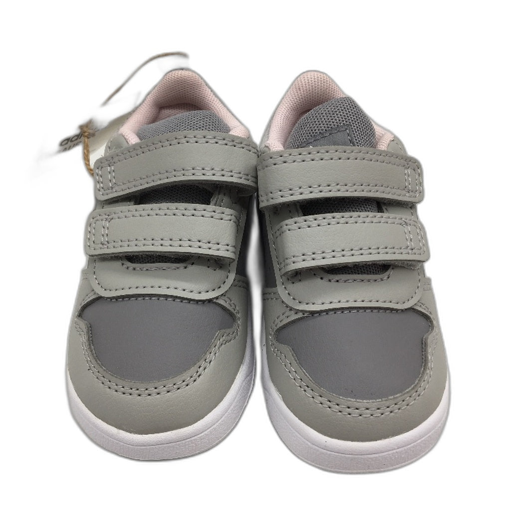 Adidas Tensaur I Grey & Pink Easy Strap Sneakers TODDLER Size US 5 12cm NEW