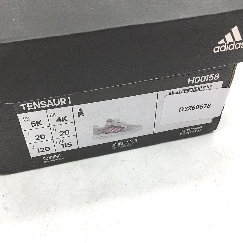 Adidas Tensaur I Grey & Pink Easy Strap Sneakers TODDLER Size US 5 12cm NEW