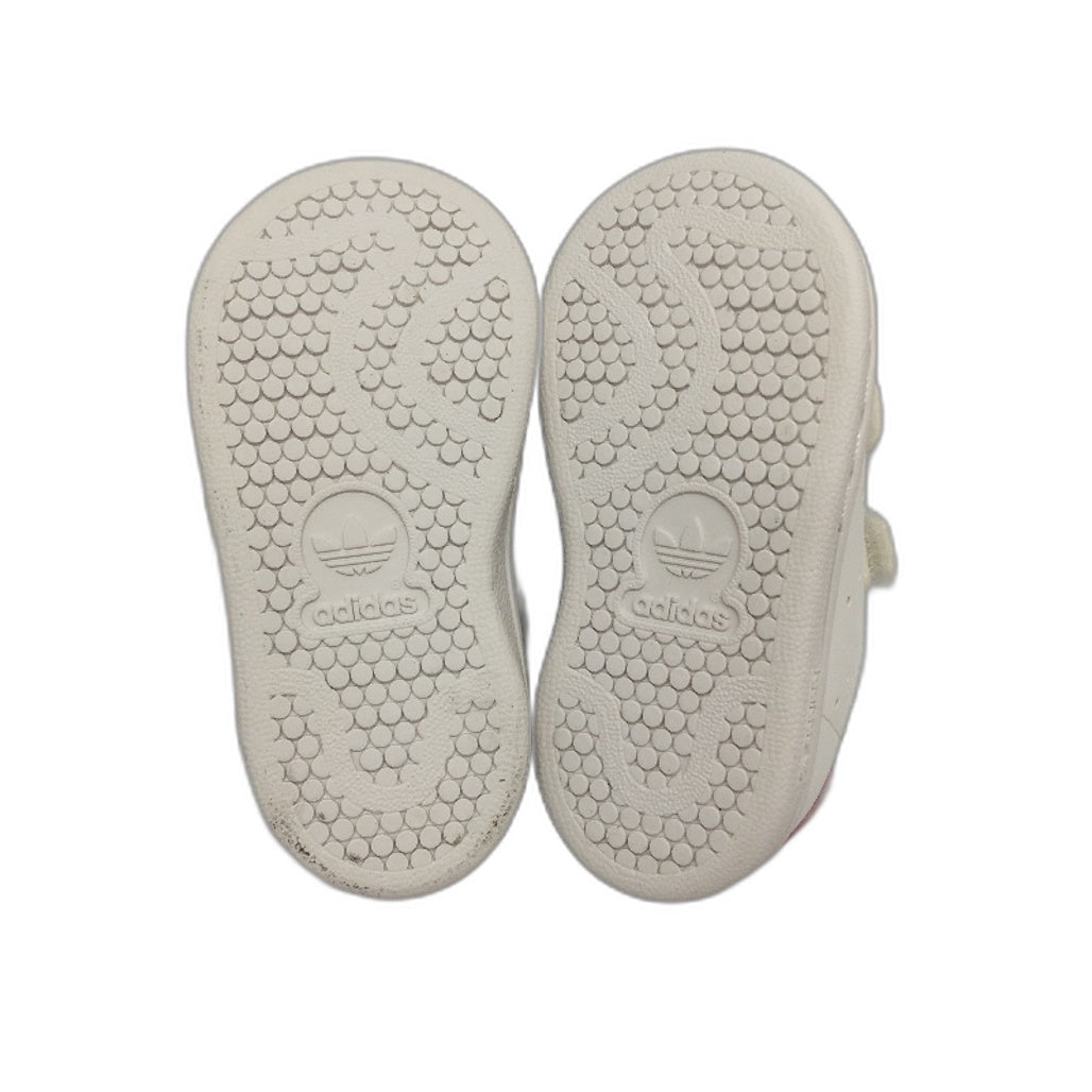 Adidas Stan Smith White & Pink Easy Strap Sneakers TODDLER Size US4 11cm NEW