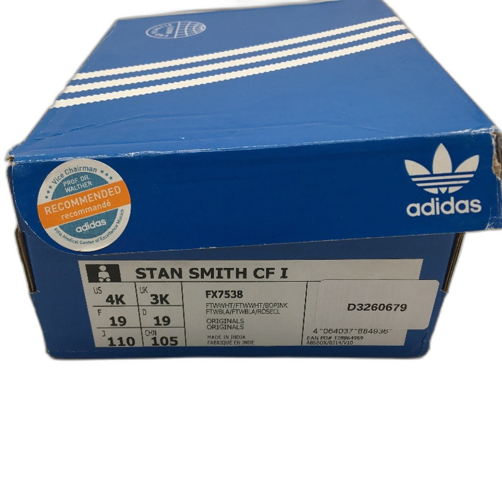 Adidas Stan Smith White & Pink Easy Strap Sneakers TODDLER Size US4 11cm NEW