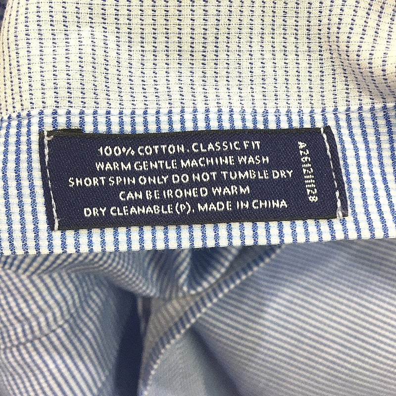 Abelard 100% Cotton Blue Check Long Sleeve Classic Fit Shirt Mens Size 42