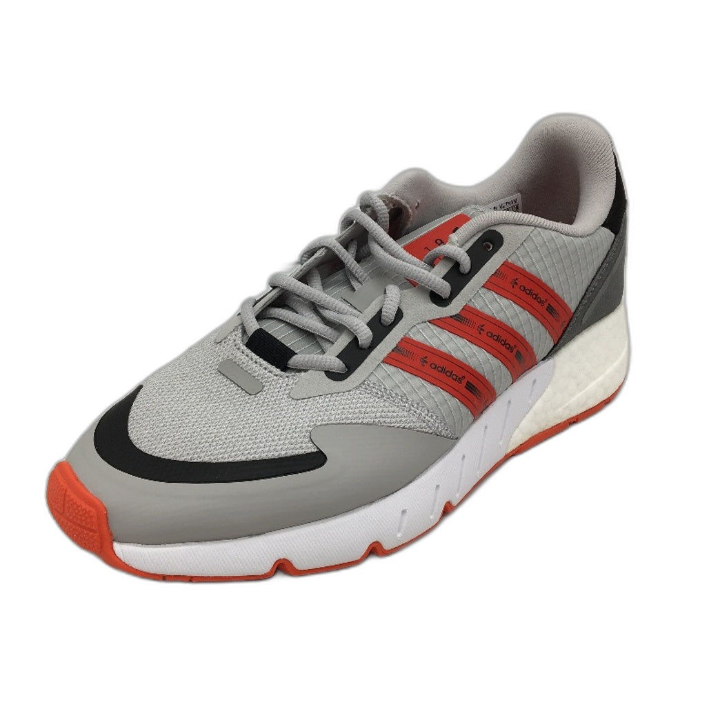 Adidas Originals ZX 1K Boost Light Grey & Red Sneakers Mens Size US 10 NEW