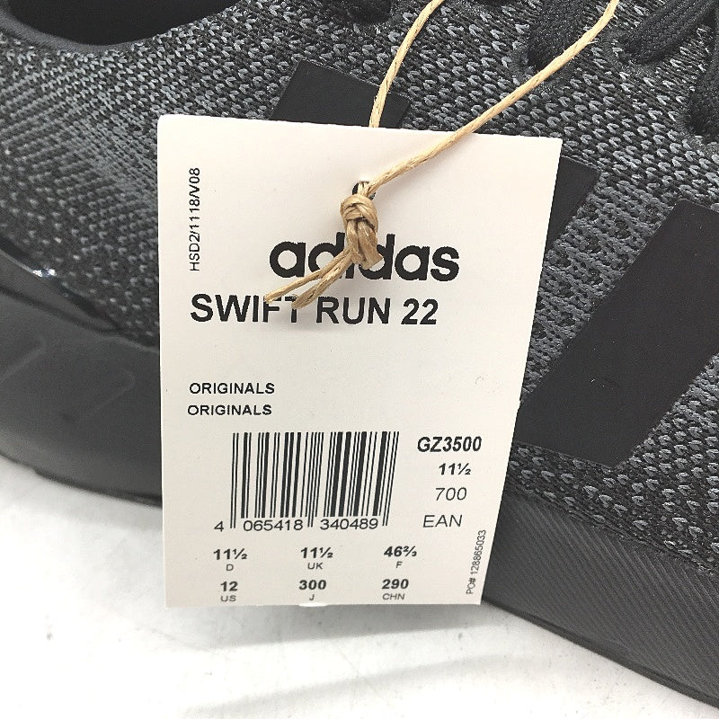 Adidas Originals Swift Run 22 Black Grey Fabric Sneakers Mens Size US 12 NEW
