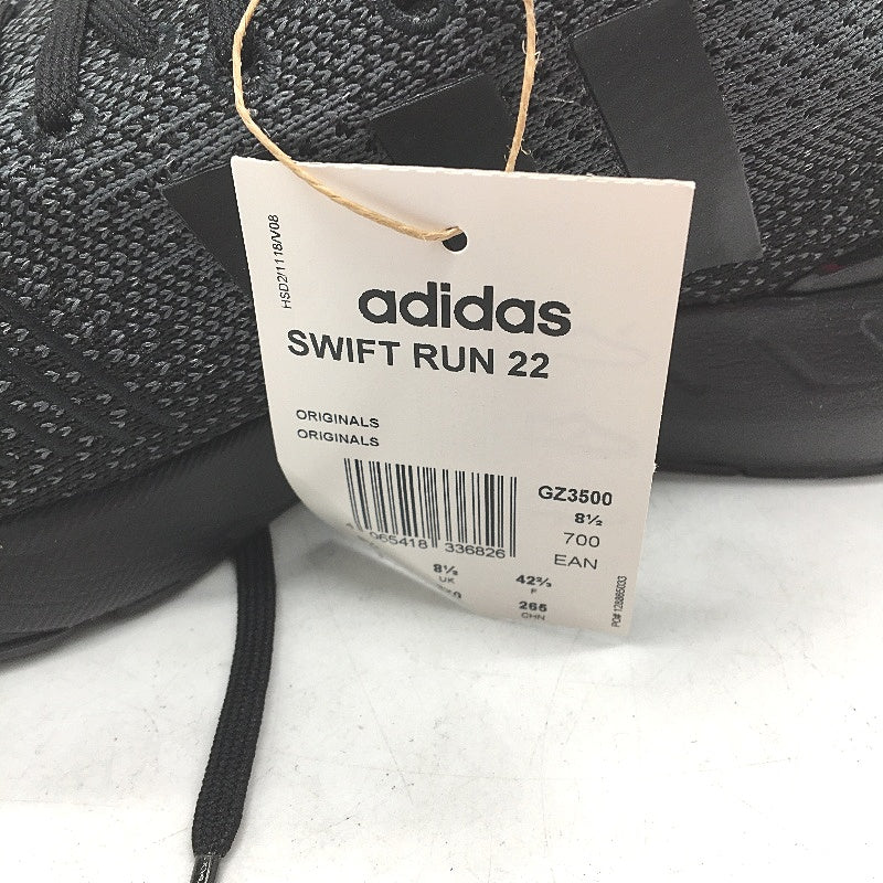 Adidas Originals Swift Run 22 Black Grey Fabric Sneakers Mens Size US 9 NEW
