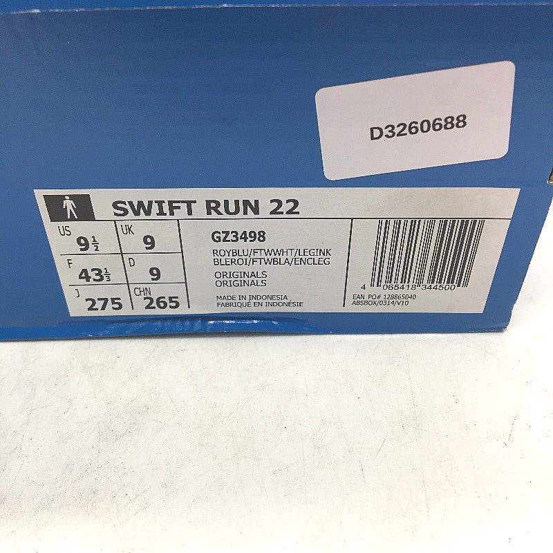 Adidas Originals Swift Run 22 Royal Blue Fabric Sneakers Mens Size US 9.5 NEW