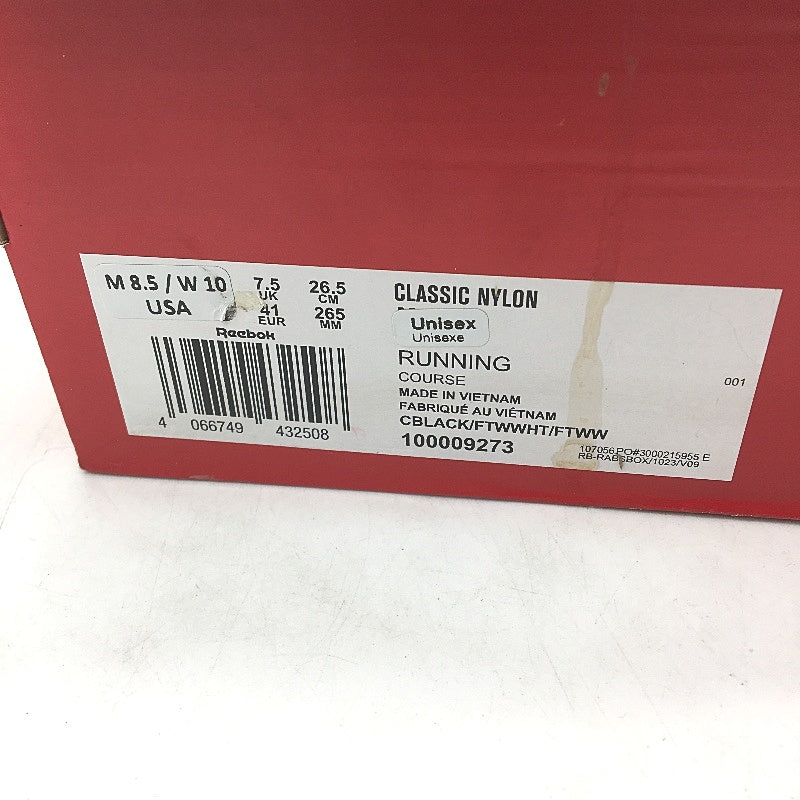 Reebok Classic Style Black & White Accent Running Sneakers Mens Size US 8.5 DEMO