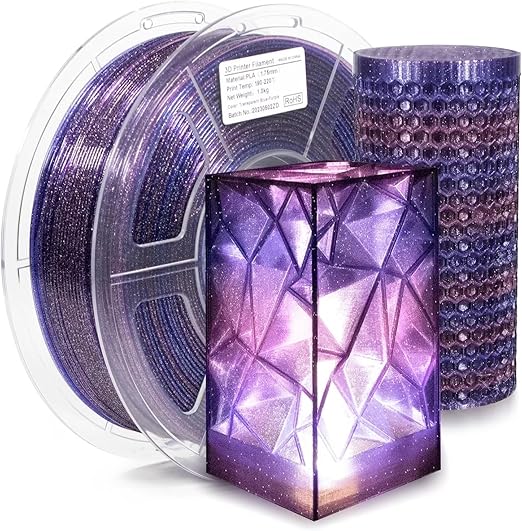 iSANGHU Clear Glitter PLA Filament 1 75MM Gradient Blue & Purple Transparent 1KG DEMO