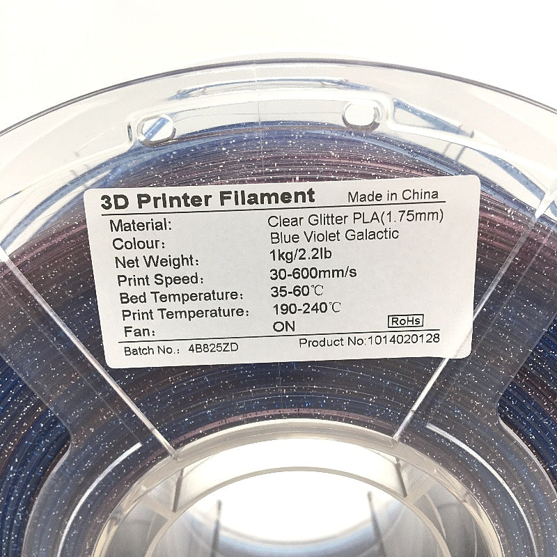 iSANGHU Clear Glitter PLA Filament 1 75MM Gradient Blue & Purple Transparent 1KG DEMO