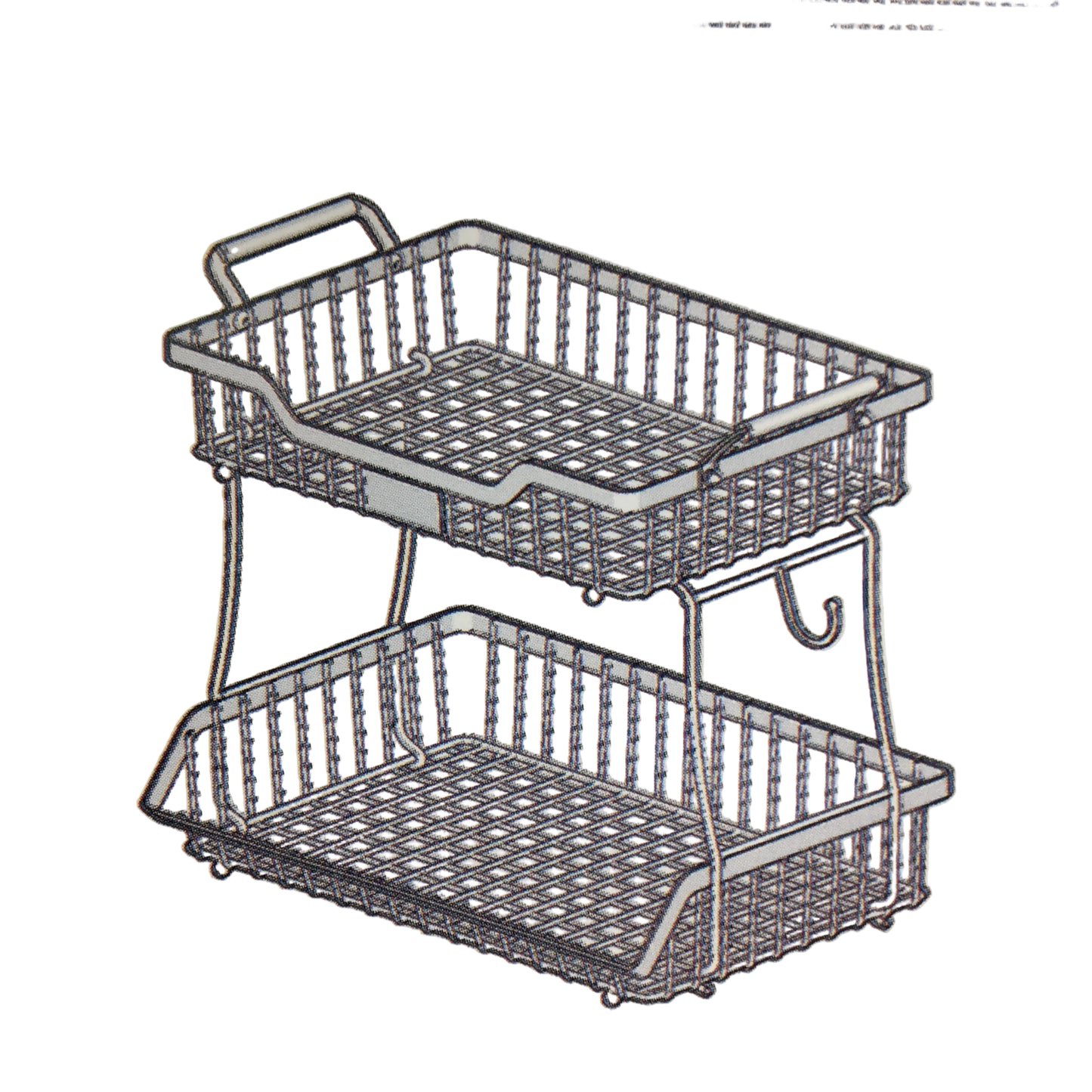 Metal 2 Tier Fruit Storage Basket Bowl Double Layer Stand Kitchen Countertop NEW