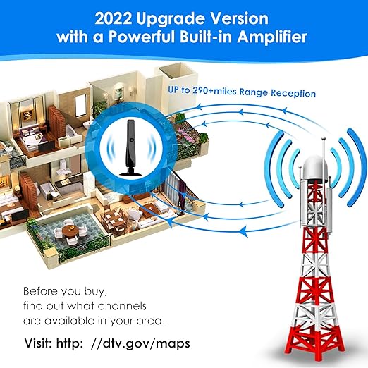 Portable Smart TV Antenna HDTV Digital Signal Booster For Camping RV Rural NEW