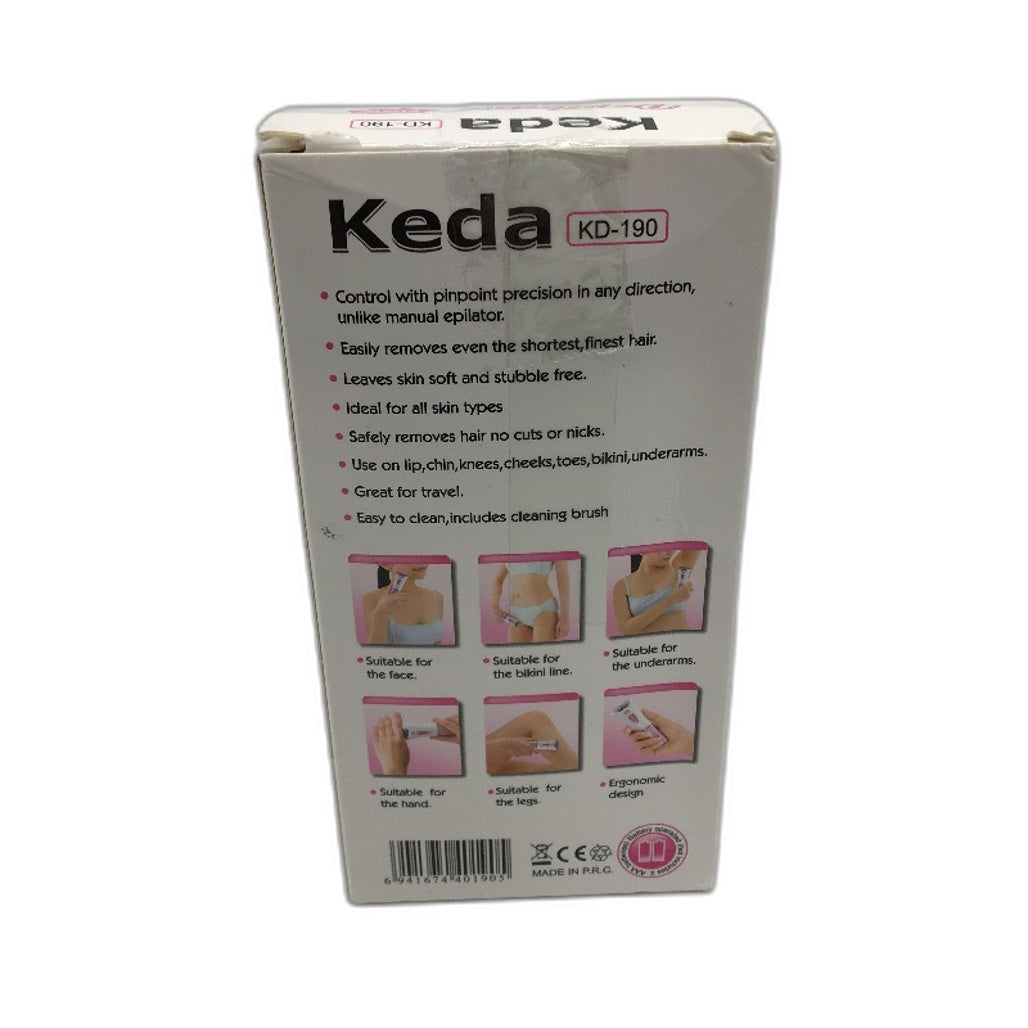 Keda KD 190 Epilator Smooth Glide For Women Face & Body Ergonomic Design NEW