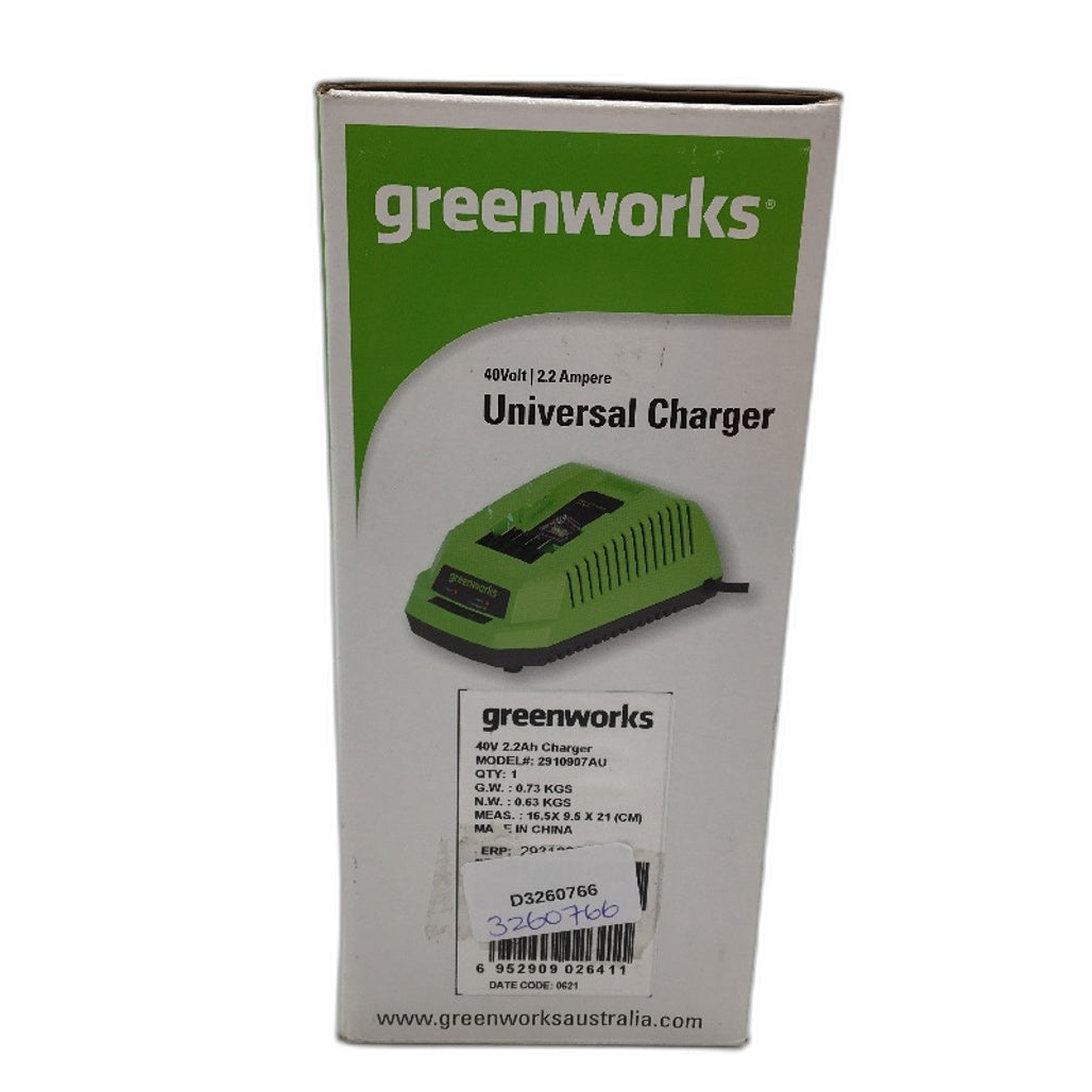 Greenworks 40V 32 2A 60W Universal Lithium Ion 2.0Ah& 4.0Ah Battery Charger