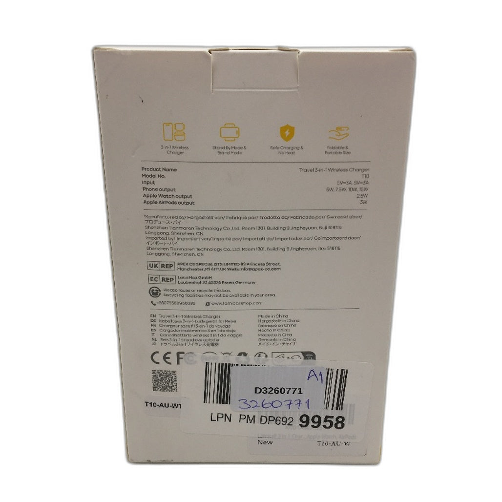 Lamicall Travel 3 In 1 Charging Station For iPhone Airpods Apple Watch NEW