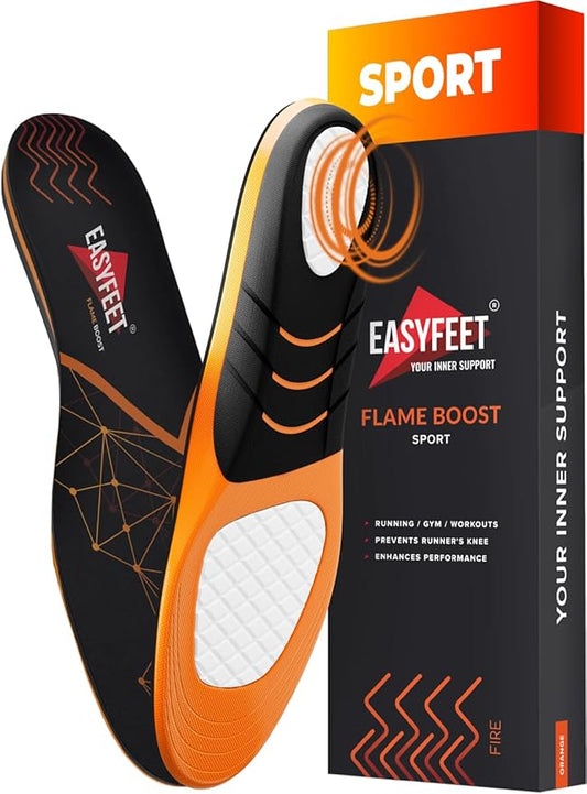 EASYFEET Flame Boost Athletic Sport Shoe Insoles Unisex Size XL UK11.5-13.5 NEW