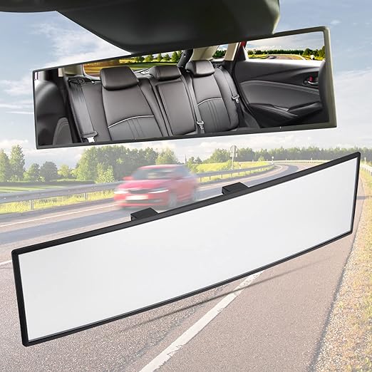 JoyTutus Car Rear View Mirror Universal Convex Interior Clip On Wide Angle NEW