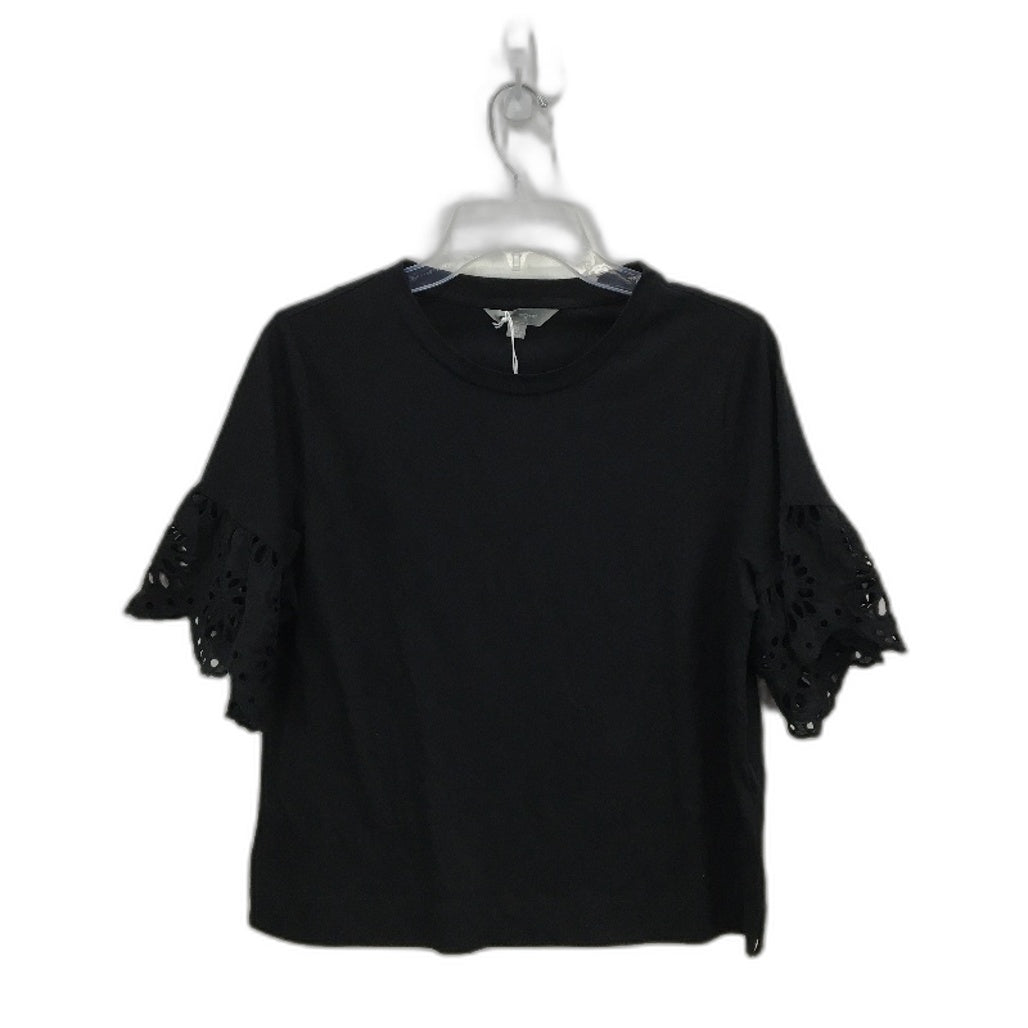 Suzanne Grae Black Lace Short Sleeve Black Crop Top Ladies Size XS NEW