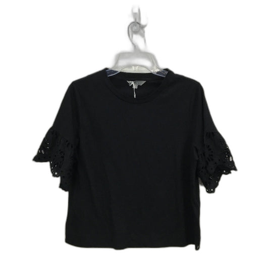 Suzanne Grae Black Lace Short Sleeve Black Crop Top Ladies Size XS NEW