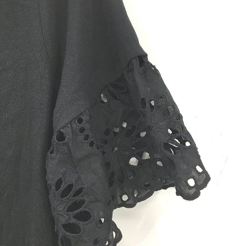 Suzanne Grae Black Lace Short Sleeve Black Crop Top Ladies Size XS NEW