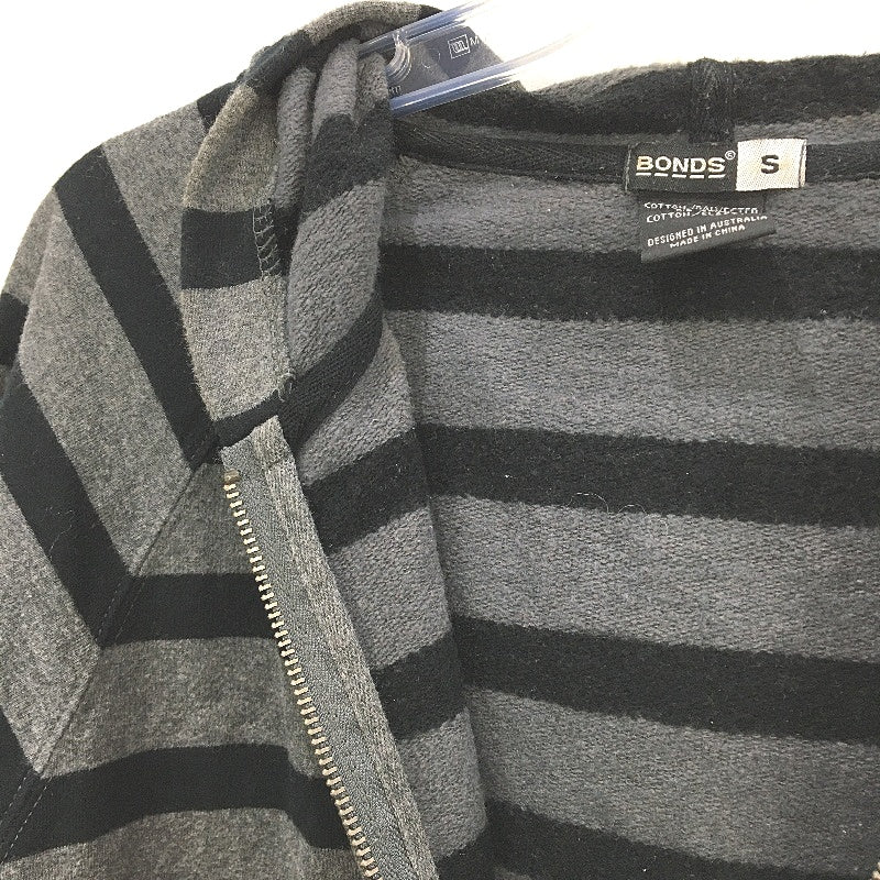 Bonds Grey Full Zip Brushed Fleece Lined Hoodie Ladies Size Small