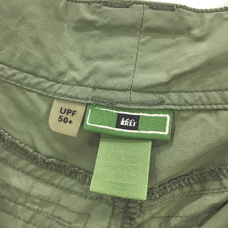Rei UPF 50+ Army Green Flat Front Nylon Cargo Shorts Ladies Size Small