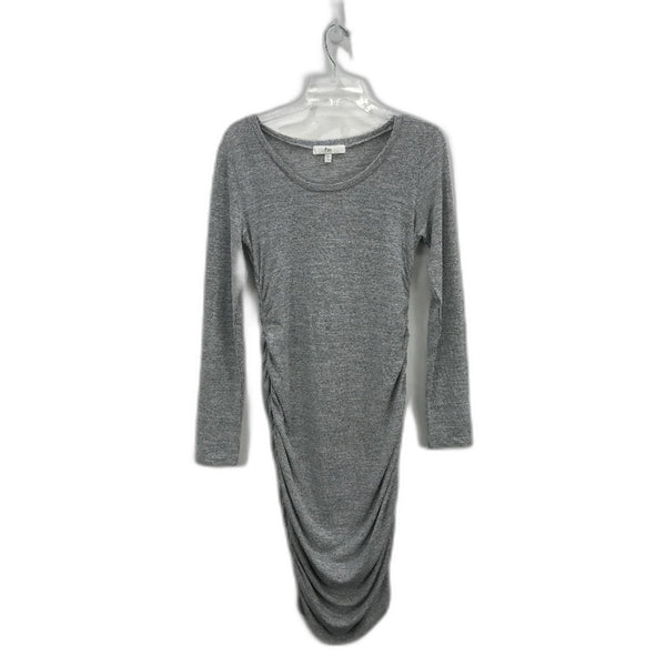 Ripe Maternity Ruched Side Grey Marle Long Sleeve Midi Dress Ladies Size Small