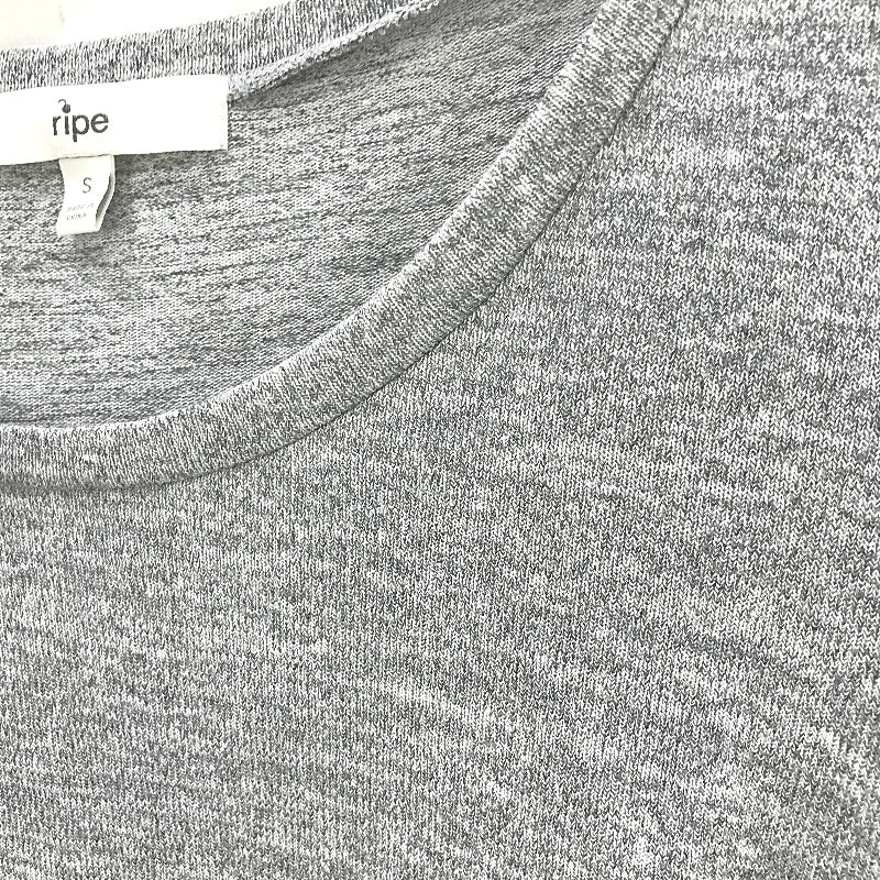 Ripe Maternity Ruched Side Grey Marle Long Sleeve Midi Dress Ladies Size Small