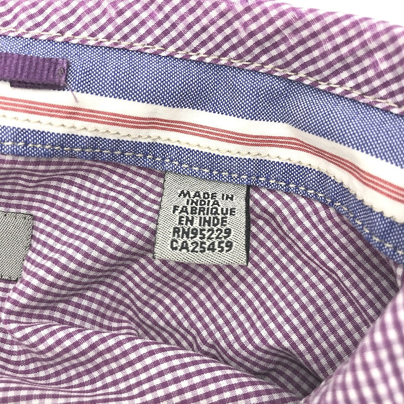 Ted Baker London Purple Green Stripe Elbow Patch Button Up Shirt Mens Size 4