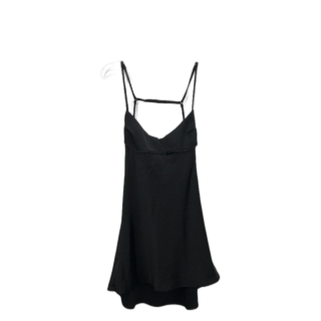 Zara Cut Out Back Satin Spaghetti Strap Black Mini Dress Ladies Size Medium