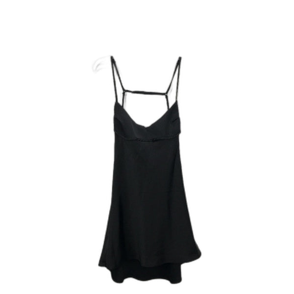 Zara Cut Out Back Satin Spaghetti Strap Black Mini Dress Ladies Size Medium