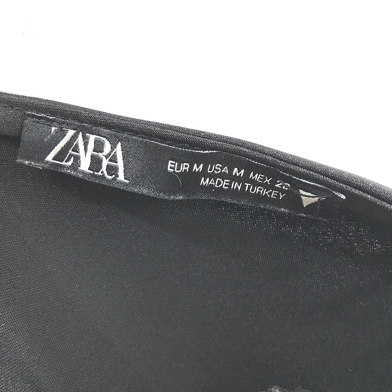 Zara Cut Out Back Satin Spaghetti Strap Black Mini Dress Ladies Size Medium