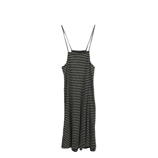 Brandy Melville Black White Striped Ribbed Knit Flared Dress Ladies One Size