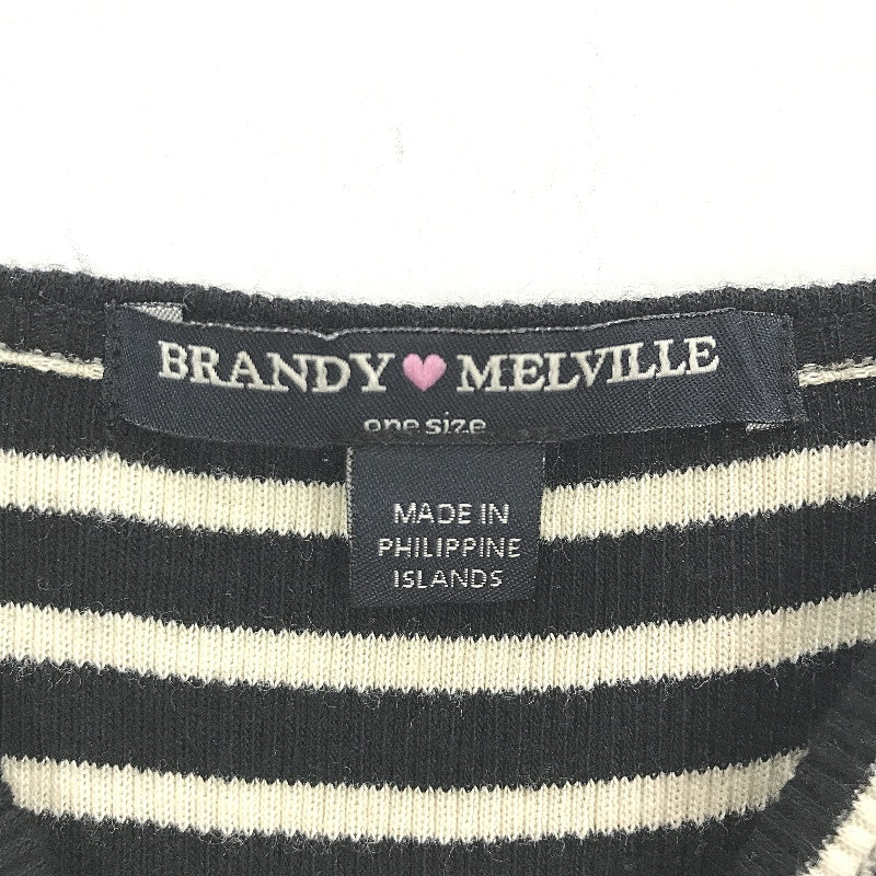 Brandy Melville Black White Striped Ribbed Knit Flared Dress Ladies One Size