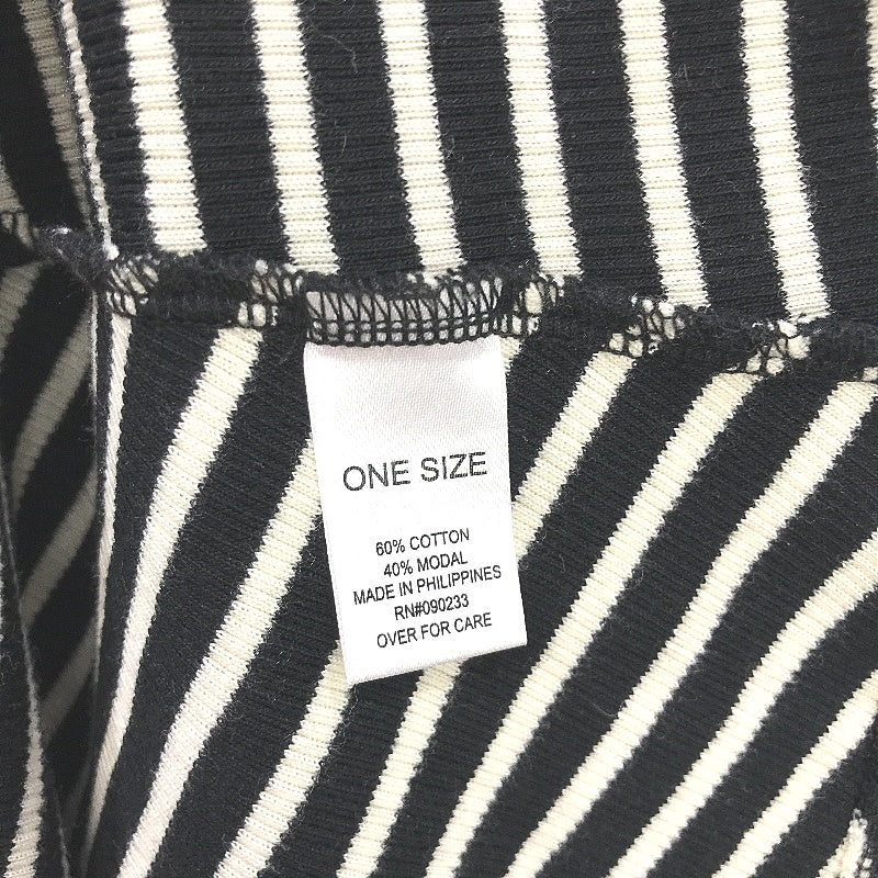 Brandy Melville Black White Striped Ribbed Knit Flared Dress Ladies One Size