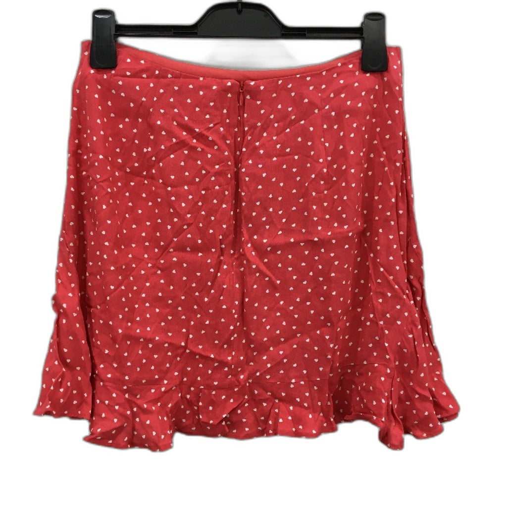 The Fifth Label Heart Pattern Red Frill Hem Mini Skirt Ladies Size XL