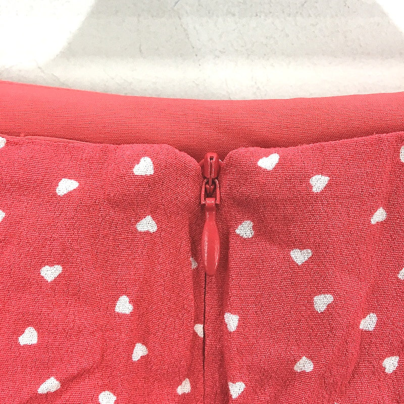 The Fifth Label Heart Pattern Red Frill Hem Mini Skirt Ladies Size XL