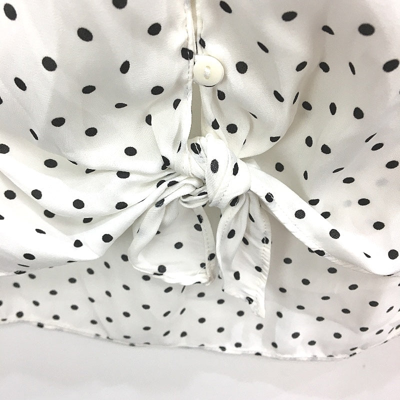 Zara Trafaluc White Dotted Tie Front Sleeveless Blouse Ladies Size XL