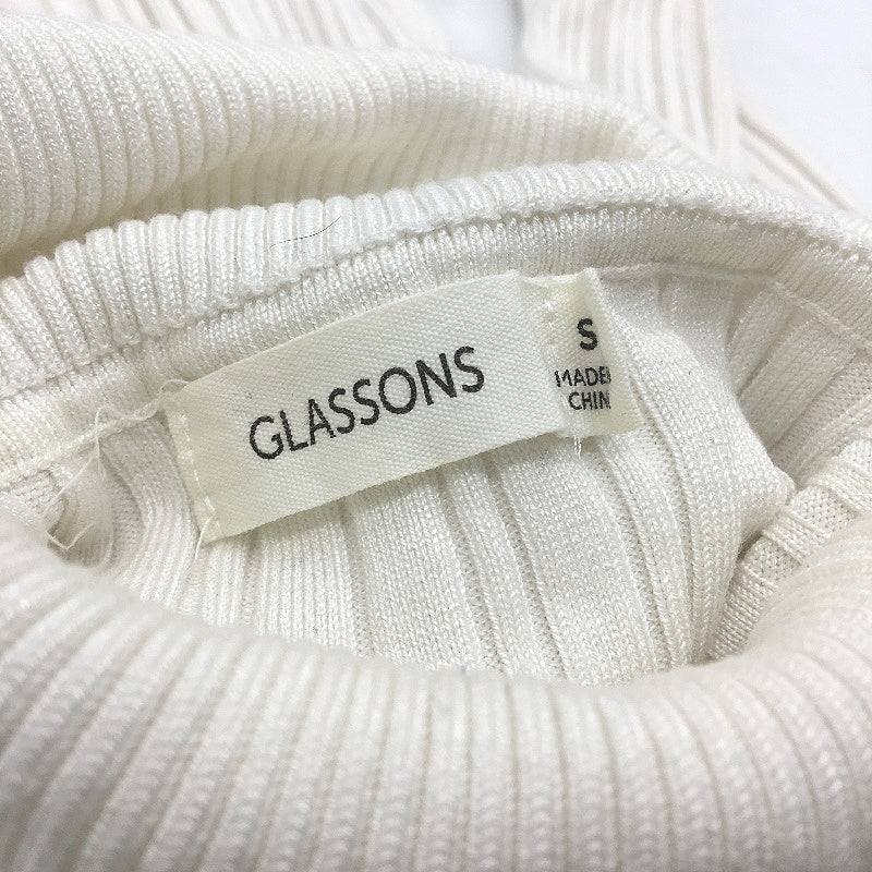 Glassons Rib Slim Fit White Turtleneck Longsleeve Top Ladies Size Small