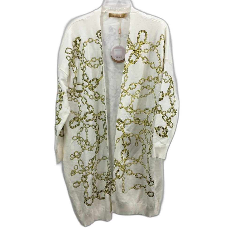 Cindy & Sami Chain Print White Knitted Midi Cardigan Ladies Size XL NEW
