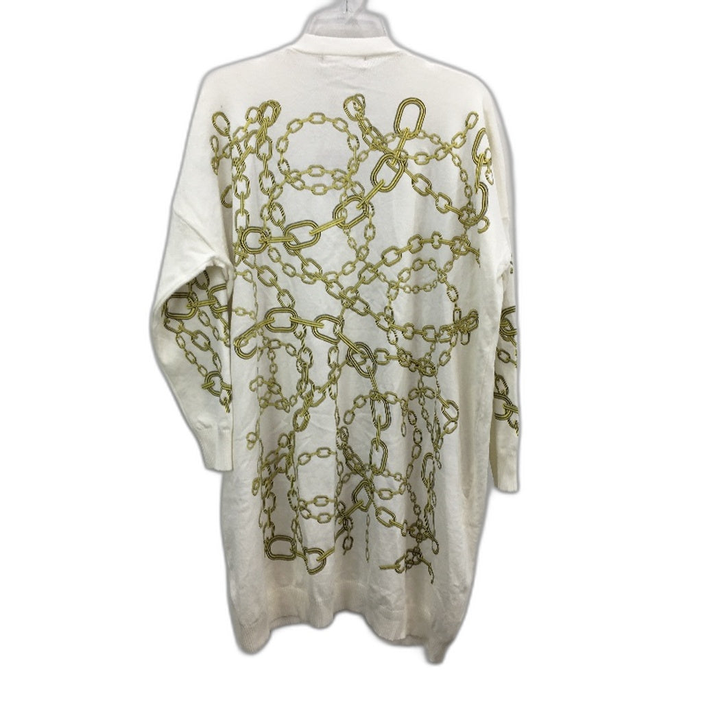Cindy & Sami Chain Print White Knitted Midi Cardigan Ladies Size XL NEW